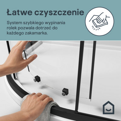 łatwe czyszczenie - szybkie wypinanie rolek