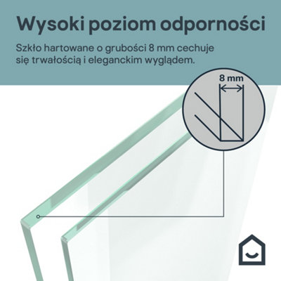 szkło hartowane o grubości 8 mm