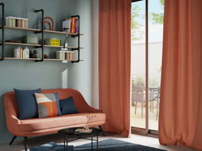 Zasłona GoodHome Baltha 140 x 300 cm terakota