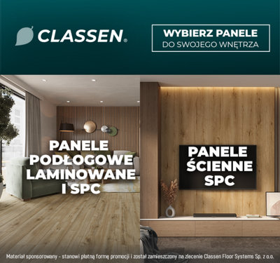 Classen. Panele podłogowe laminowane i SPC. Panele ścienne SPC. Wybierz panele do swojego wnętrza. Materiał sponsorowany - stanowi płatną formę promocji i został zamieszczony na zlecenie Classen Floor Systems sp. z o. o.