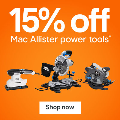 15% off Mac Allister power tools. Terms and conditions apply. Shop now.