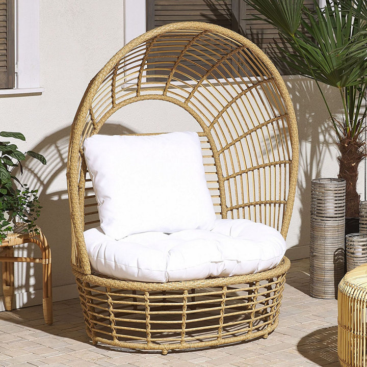 Fotel ogrodowy Lido Rattan Beżowy 1 szt.