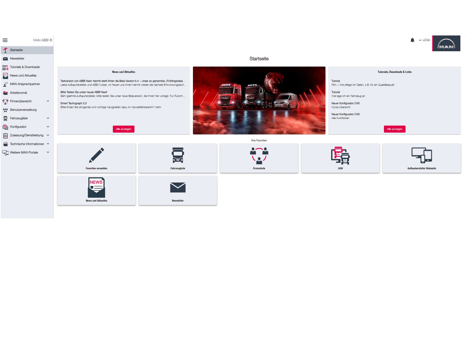 Einblick in das ABBI Next Portal  