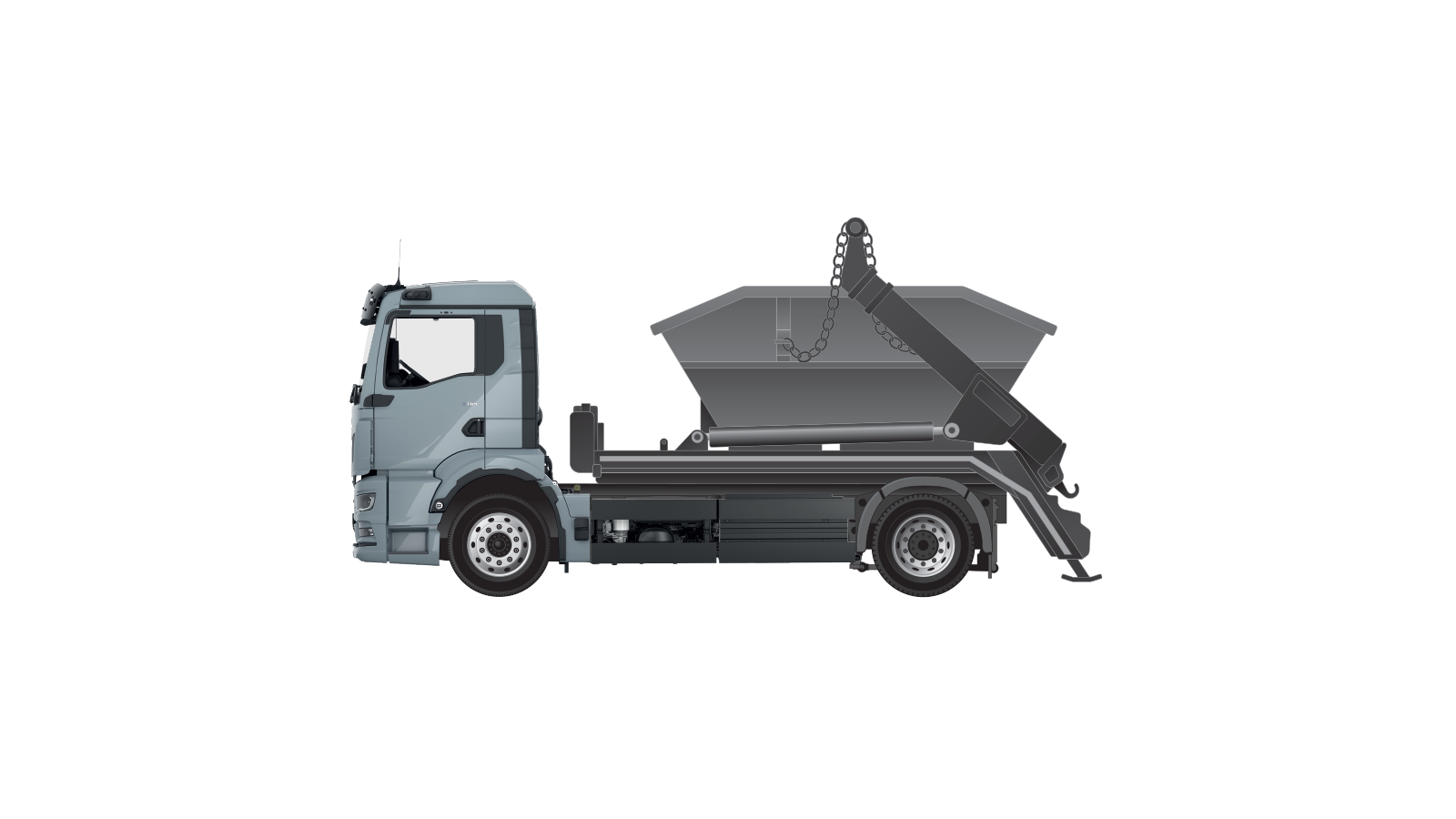 Camion à benne amovible à chaînes