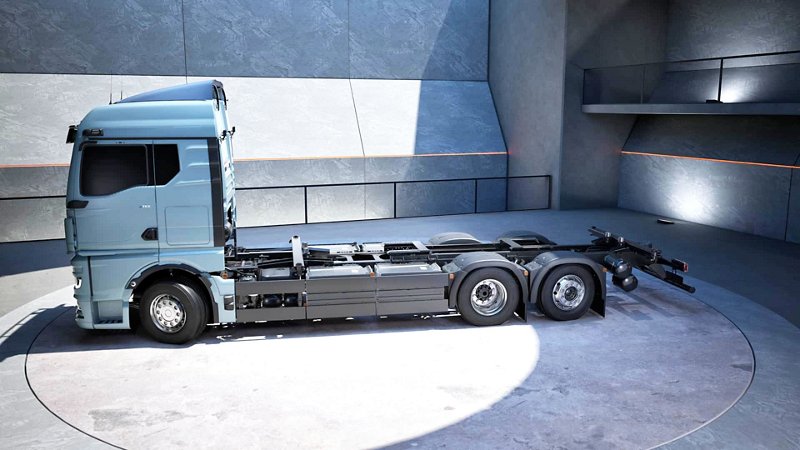 Showroom virtual do MAN eTGX com cabina GM