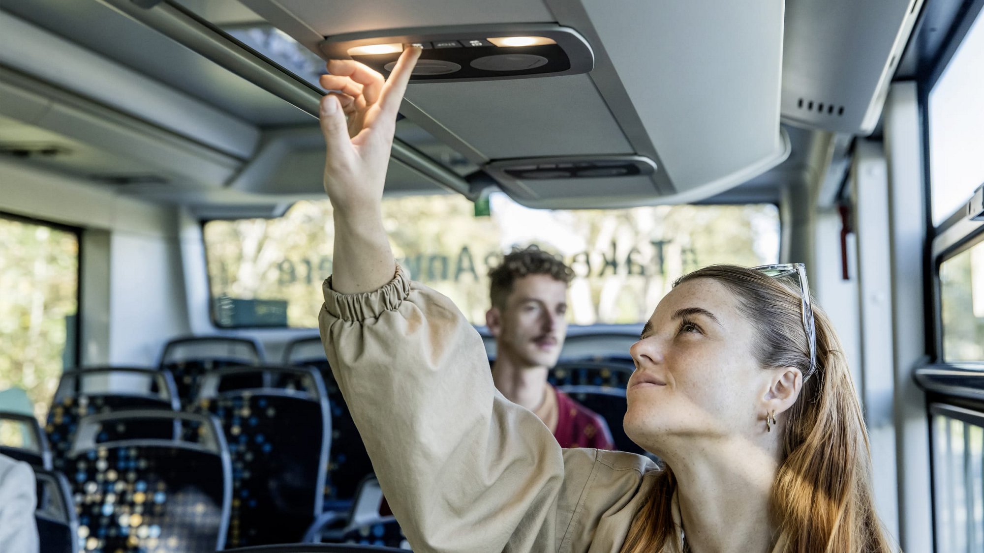 Individuální osvětlení v autobuse MAN Intercity LE.