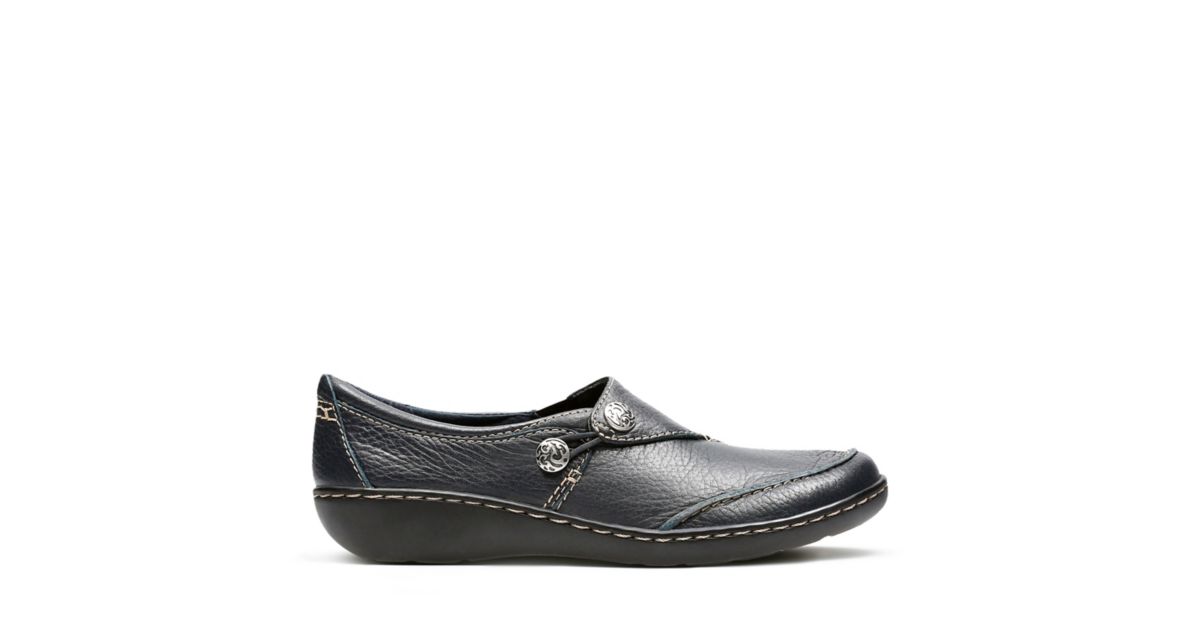 Ashland Lane Q Navy Tumbled Leather Women's Comfortable Shoes Clarks® Shoes Official Site