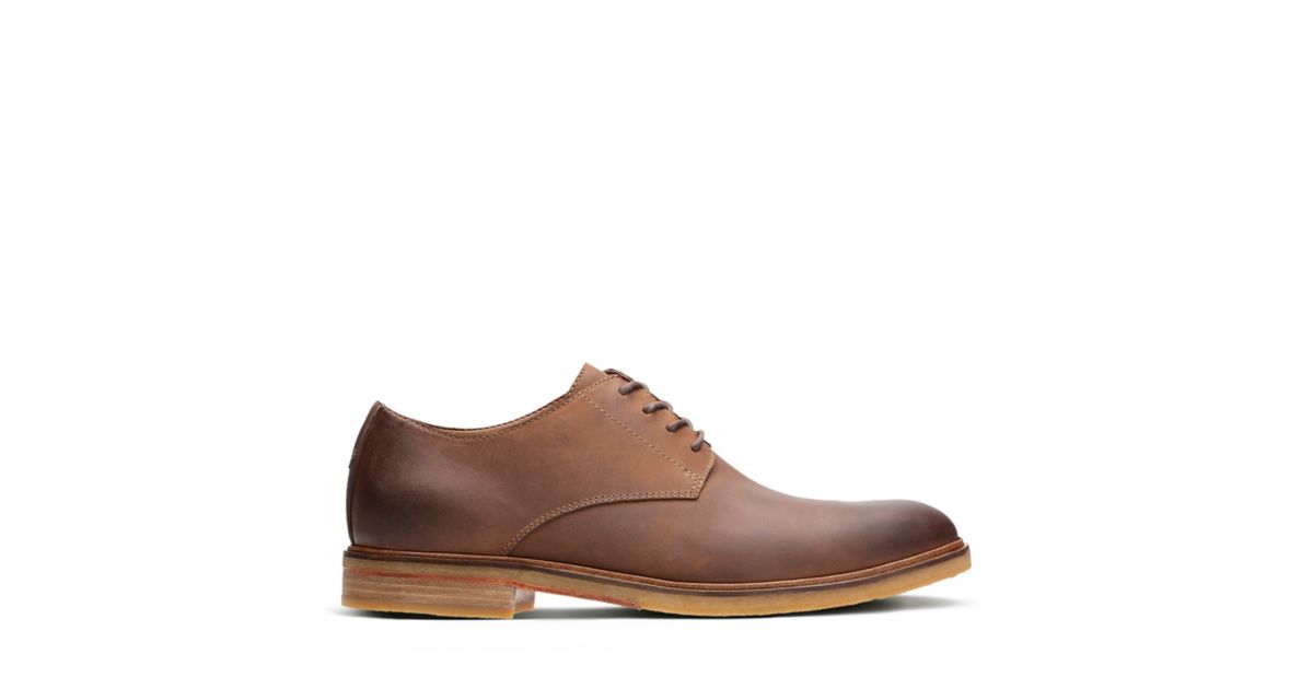 Clarkdale Moon Dark Tan Leather - Men's Oxford Shoes - Clarks® Shoes ...