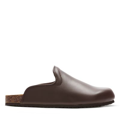 clarks mens kite vasa brown leather slippers