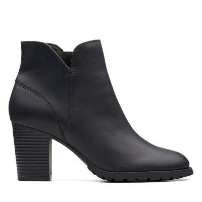 clarks black booties