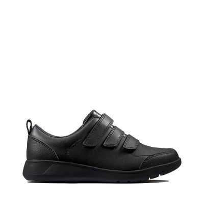clarks boys black school shoes