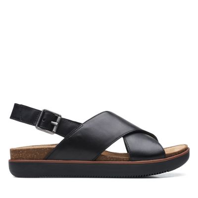 clarks black sandals