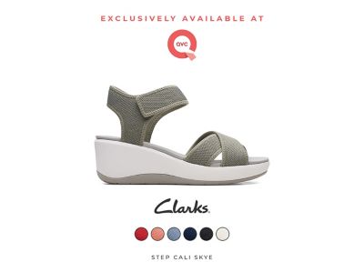 qvc clarks wedge sandals