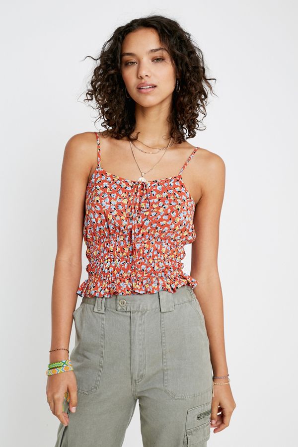 UO Selena Red Floral Cami | Urban Outfitters UK