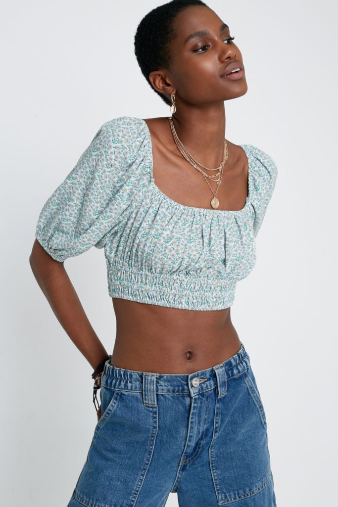 UO Phoebe Square Neck Blouse | Urban Outfitters UK