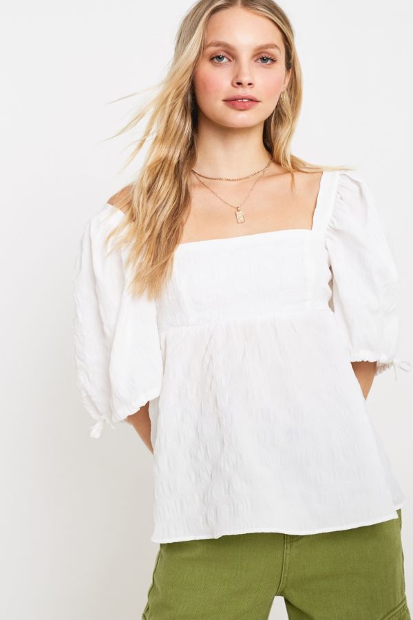 UO Diana Puff Sleeve Blouse | Urban Outfitters UK