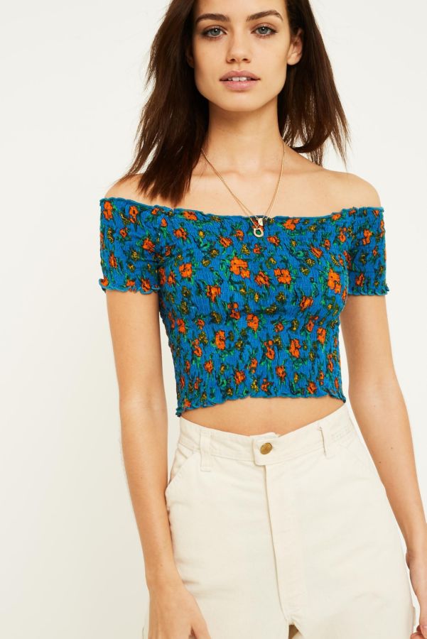 UO Picnic Floral Bardot Top | Urban Outfitters UK