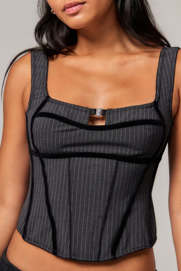 Slide View: 2: Silence + Noise Drew Pinstripe Corset