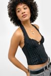 Thumbnail View 3: Silence + Noise Moss Pinstripe Halterneck Corset Top