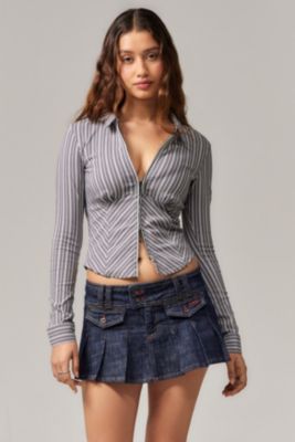 Silence + Noise Hailey Zip Durchgehende Bluse