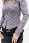 Visualizzazione miniature 3: Camicia con Zip Hailey a Righe Silence + Noise