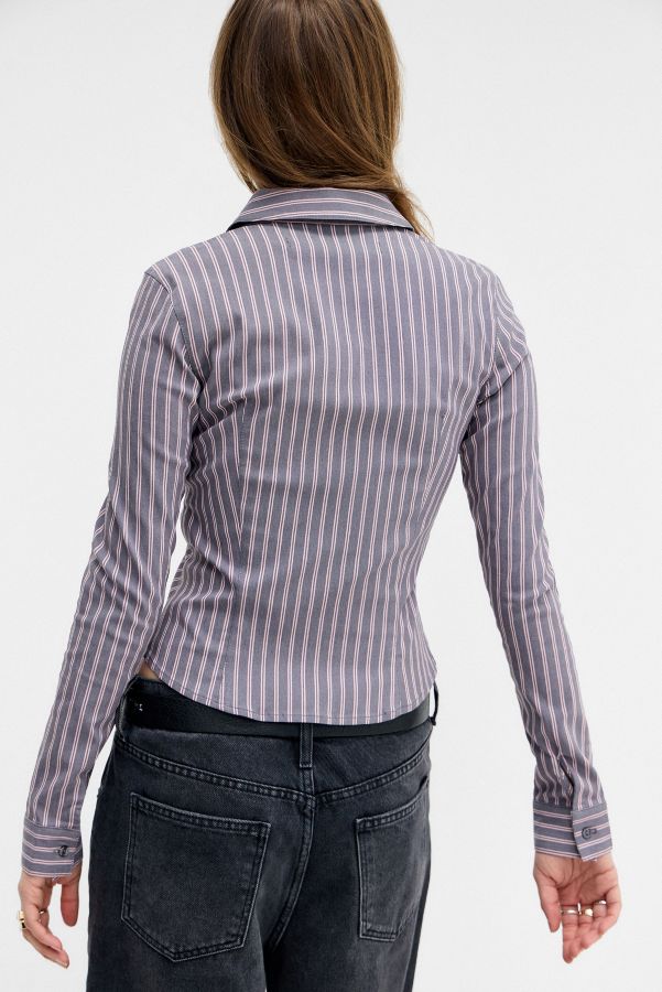 Vista diapositiva: 4: Camicia con Zip Hailey a Righe Silence + Noise