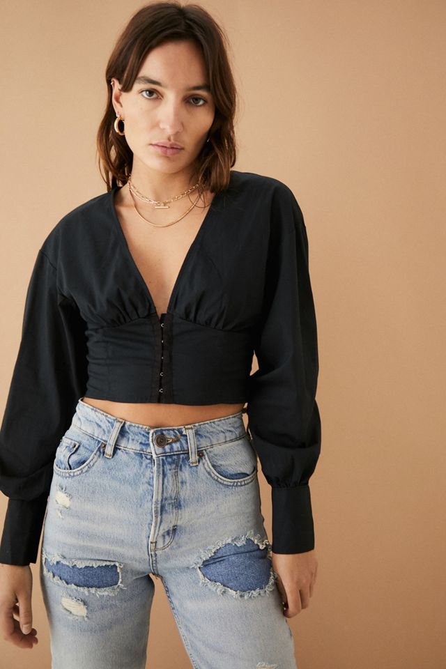 UO Haut court Pearla style corset Urban Outfitters FR