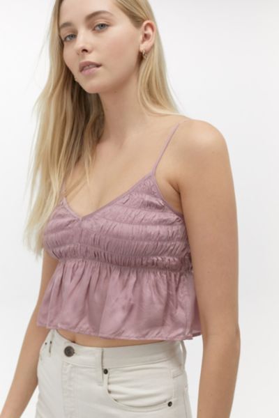 UO Cleo Pink Satin Cami | Urban Outfitters UK