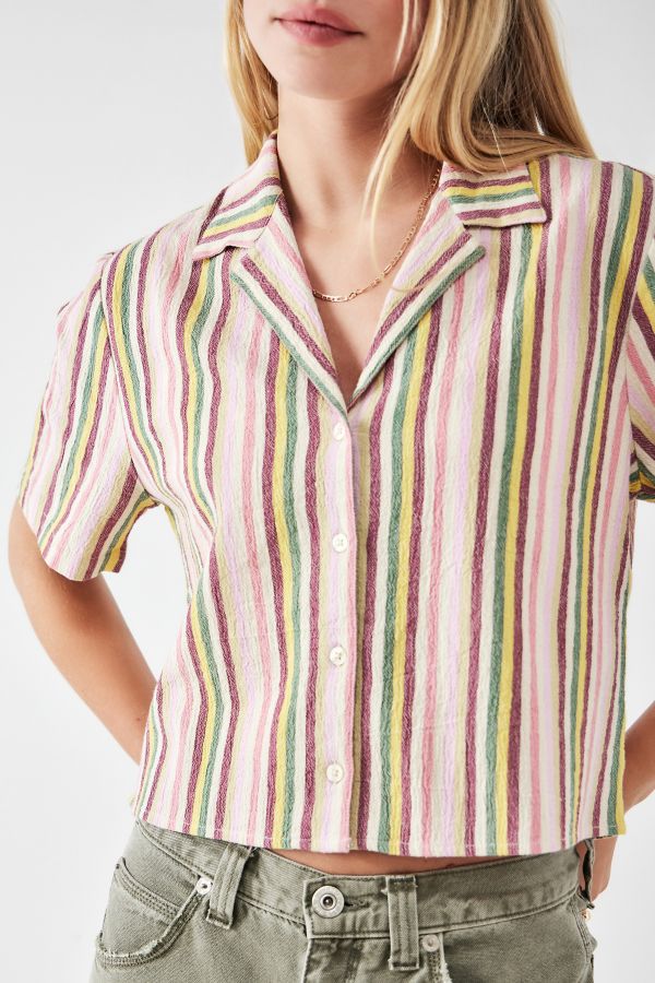 Vista diapositiva: 2: Camicia Corta a Righe Sunshine BDG