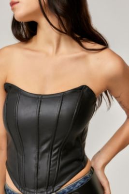 Silence + Noise Pheonix Faux Leather Bandeau Top