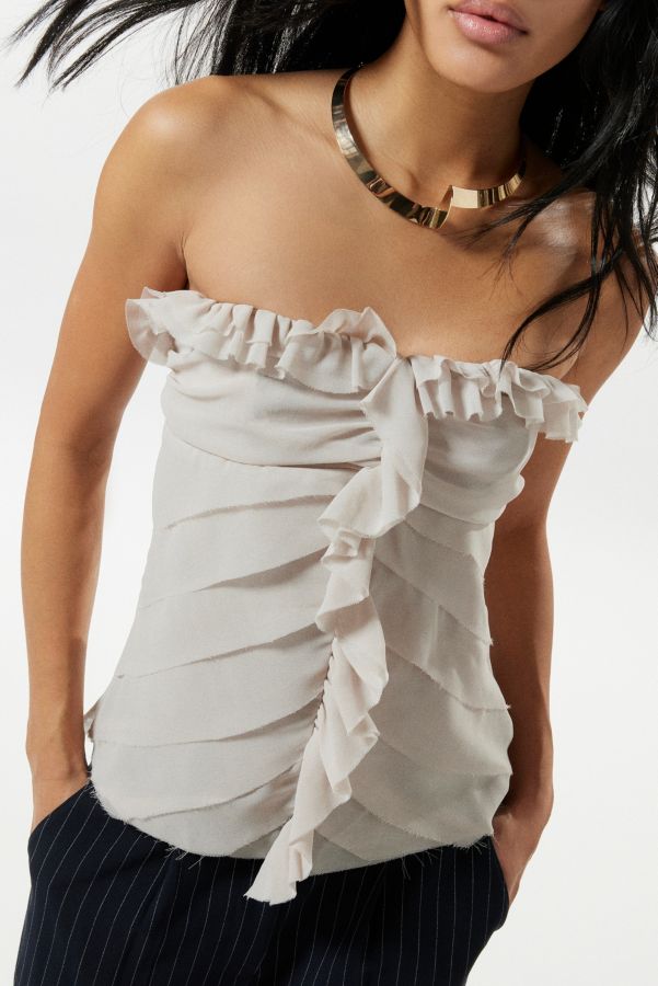 Slide View: 2: UO - Chemisier en mousseline style bustier