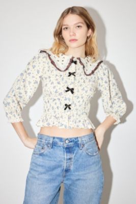 Urban Outfitters x TuftLuck Geblümte Bluse mit Kragen