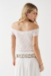 Vista en miniatura 4: Light Before Dark Lace Off-The-Shoulder Cap Sleeve Top