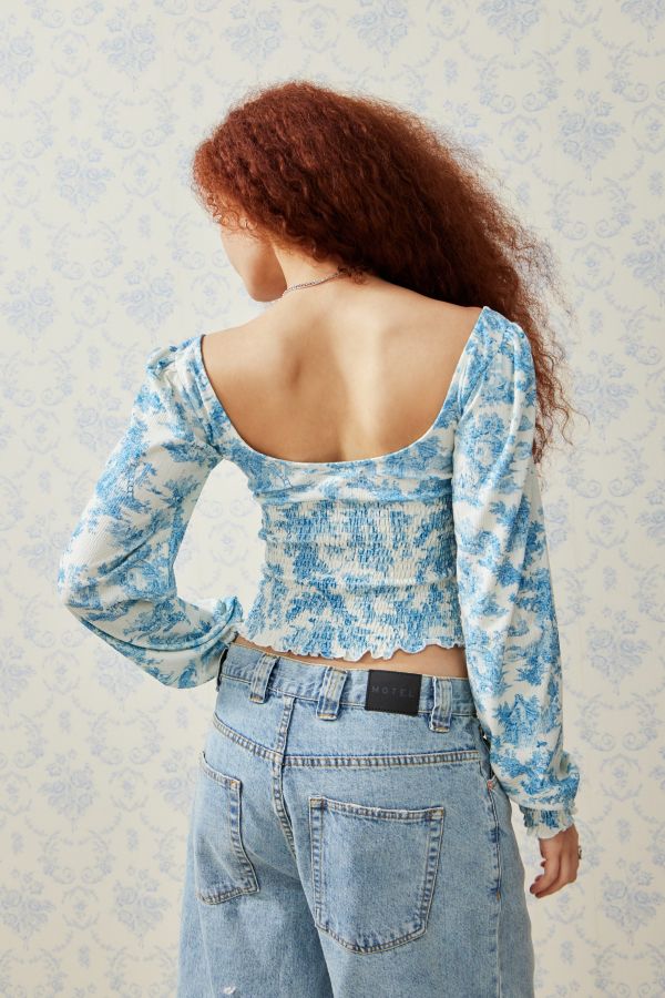 Slide View: 6: UO Sydney Toile De Jouy Bluse