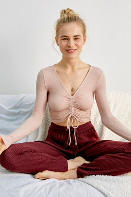 out from under alexa ruched short sleeve top