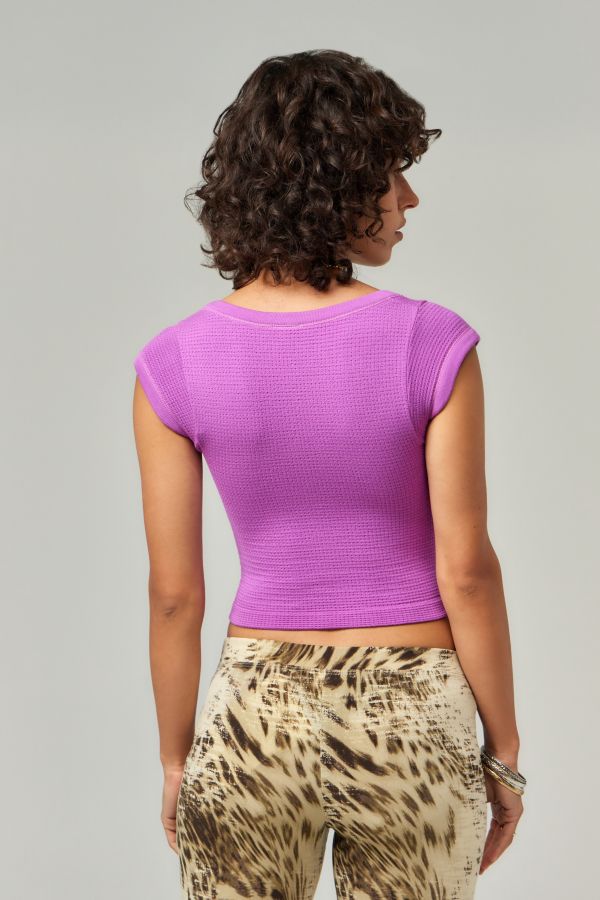 Slide View: 4: Out From Under Knockout Seamless Lace-Up T-Shirt 