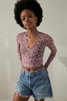 urban outfitters floral mesh top