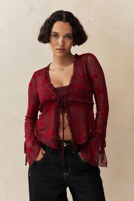 Silence + Noise Tilly Flock Tie-Up Cardigan