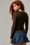 Thumbnail View 3: UO Mia Slinky Slash Neck Long Sleeve T-Shirt