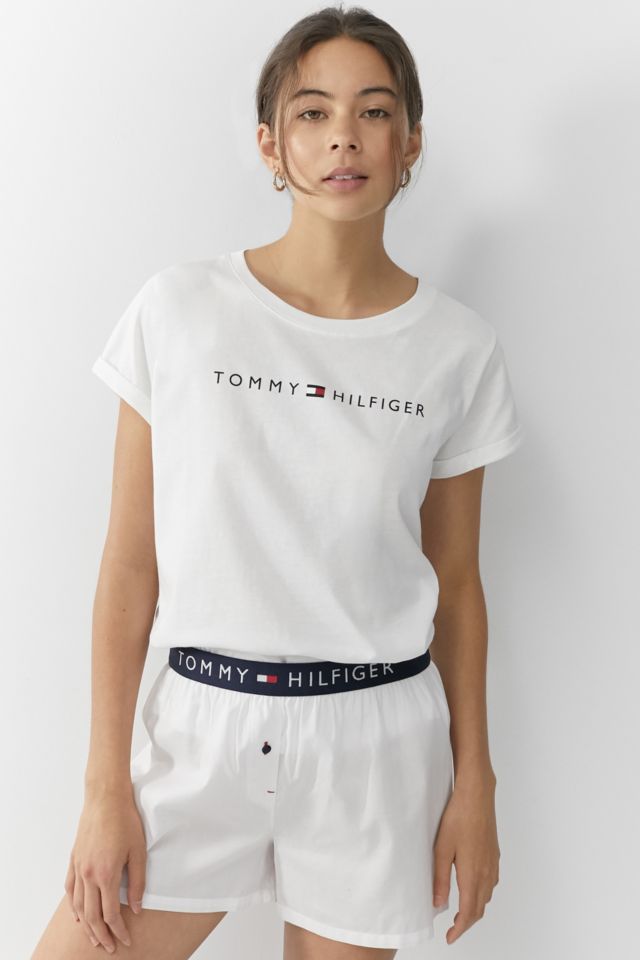 Tommy Hilfiger Woven Boxer Shorts & T-Shirt Lounge Set | Urban ...