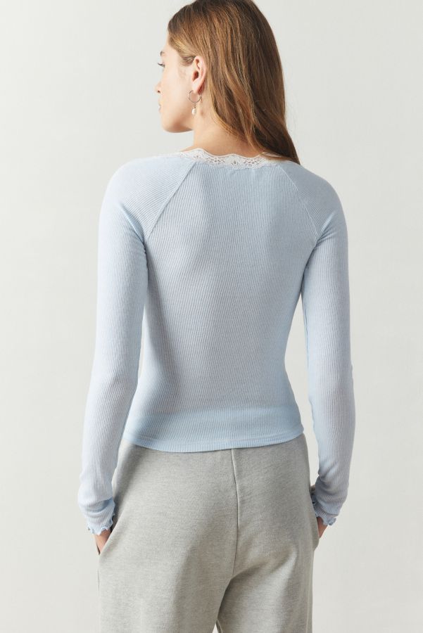 Slide View: 4: Out From Under Diana Lace-Trim Henley Top