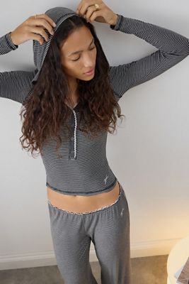 Out From Under Lovella Stripe Hooded Top