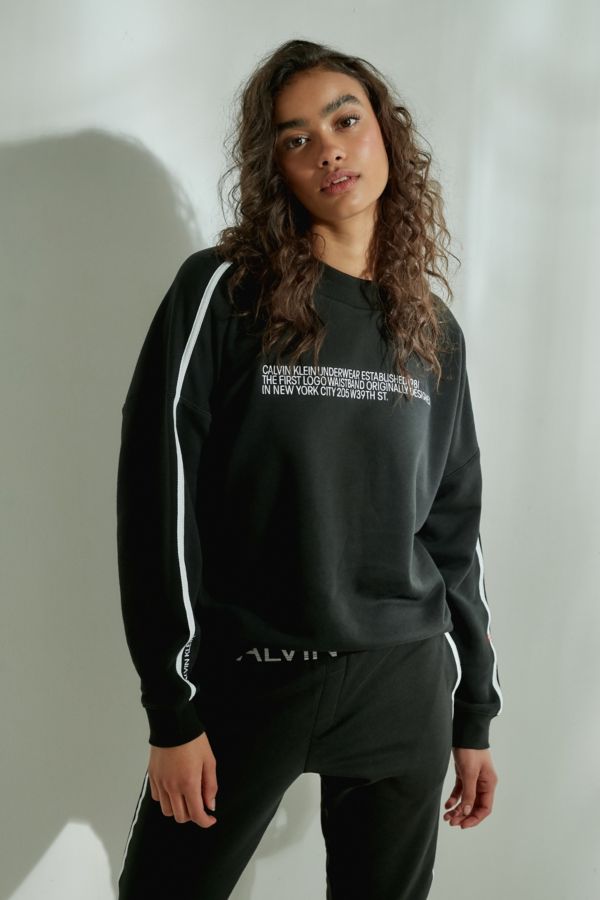 Calvin Klein 1981 Black Crew Neck Sweatshirt | Urban Outfitters UK