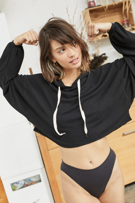 out from under cropped hoodie