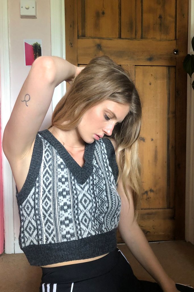 UO Chunky Jacquard Knit Vest Urban Outfitters UK