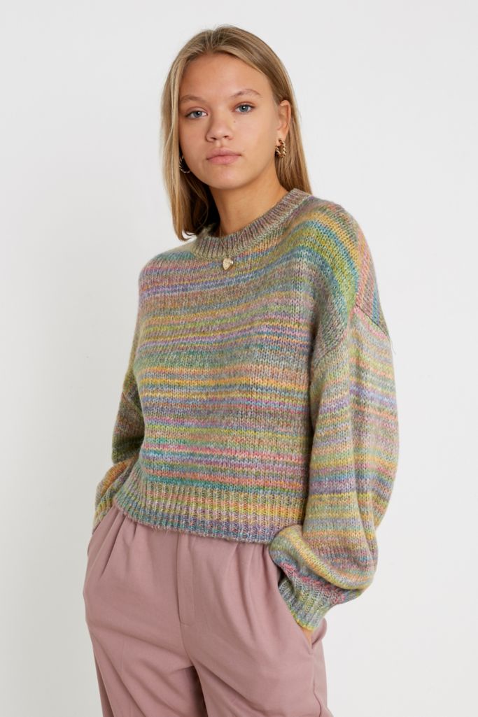 UO Spacedye Balloon Sleeve Jumper | Urban Outfitters UK