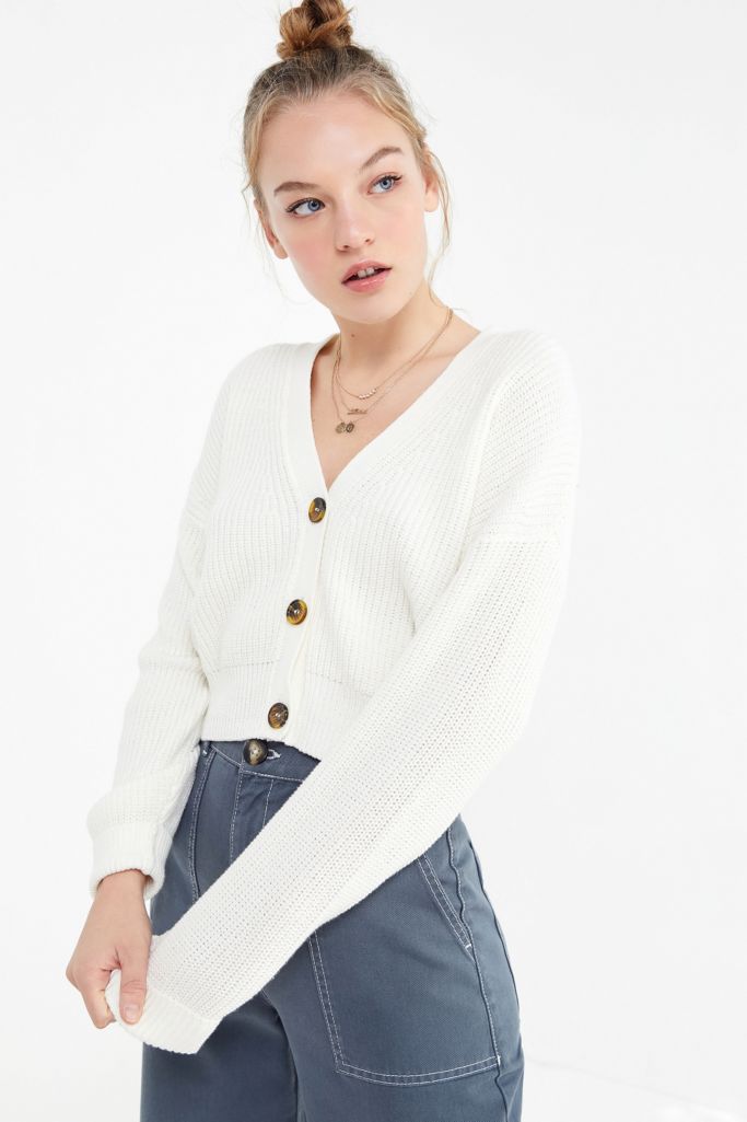 Uo Kai Cropped Cardigan Urban Outfitters Uk