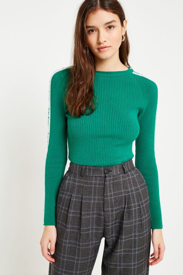 iets frans… Logo Taped Green Sleeve Ribbed Jumper | Urban Outfitters UK