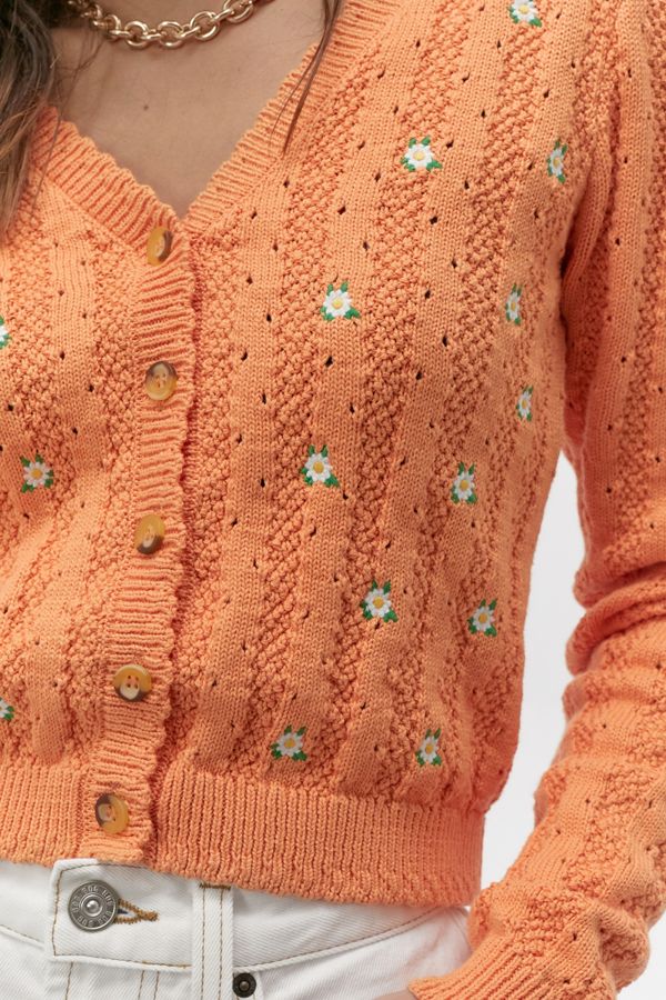 UO Embroidered Floral Cardigan Urban Outfitters UK