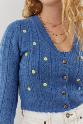 uo embroidered cardigan